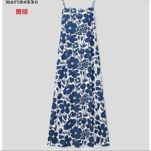 UNIQLO Marimekko XS Blue and White Denim Print Camisole Dress